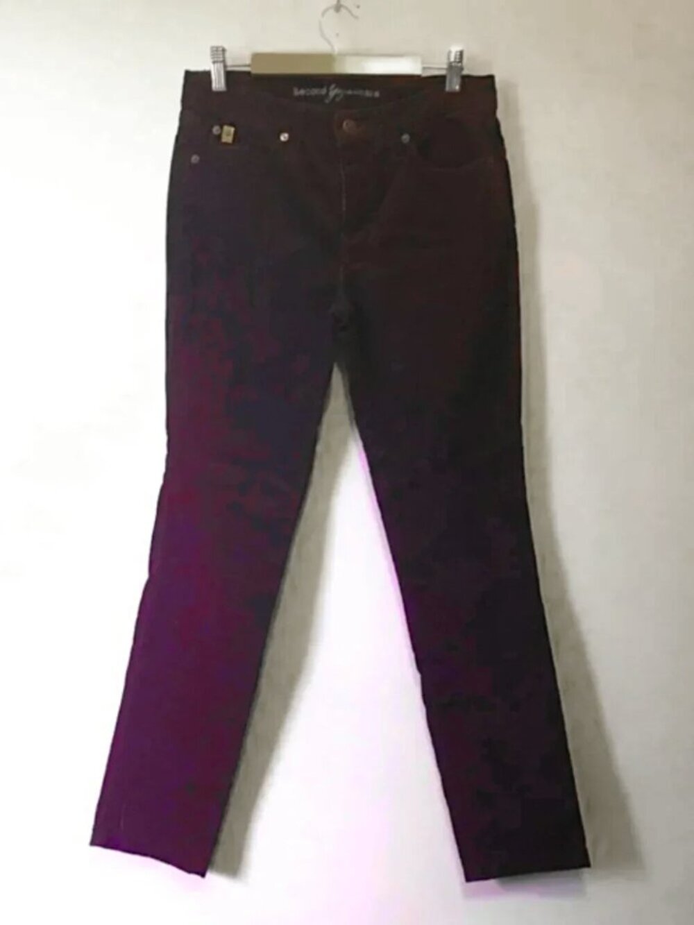 Second Yoga Oxblood Corduroy Pants Slim Fit 28 Made in Canada